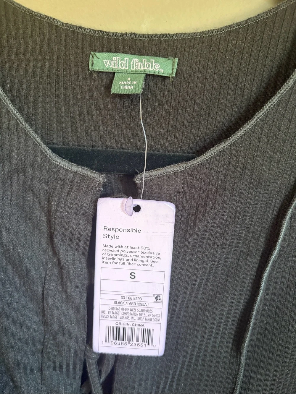 NWT Black Ribbed Lace-Up Midi Dress - Picture 4 of 5